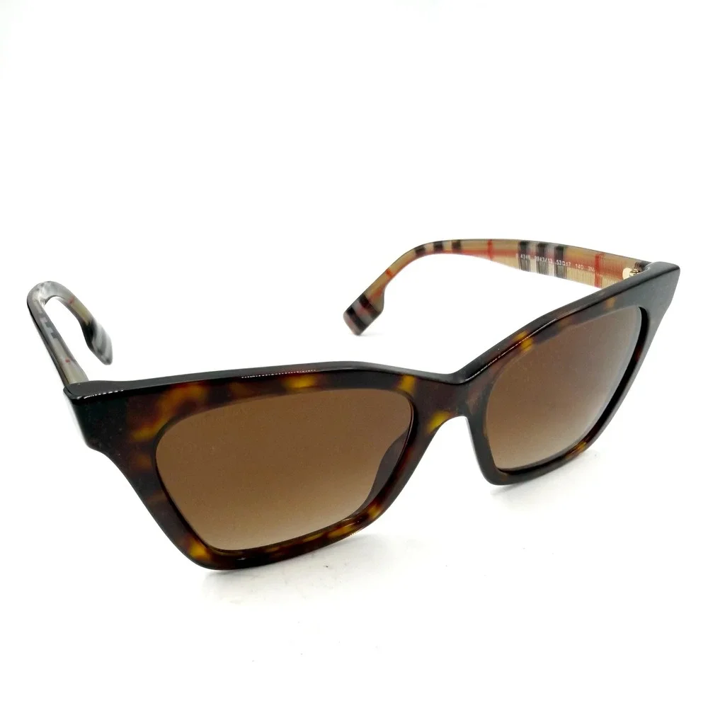 Burberry Elsa Sunglasses B4346 Cat Eye‎ Tortoiseshell Havana Novacheck Plaid